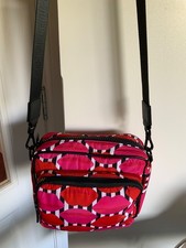 Lulu Guinness red/pink nylon crossbody bag