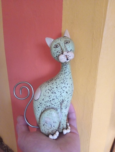 Vintage pottery cat - pottery, with