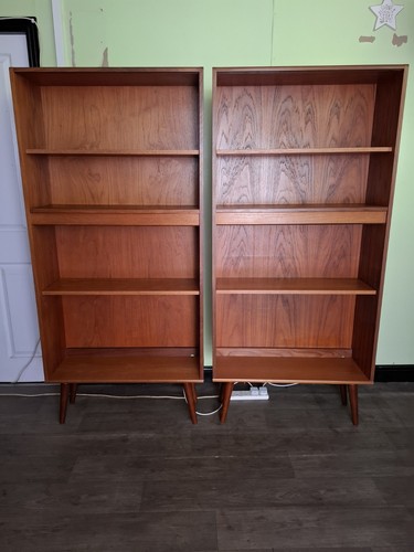 Pair mid century teak - mid,