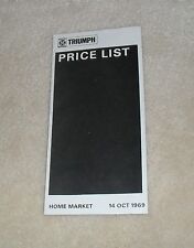 Triumph Range Price List 1969
