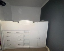 High Sleeper Bed with Wardrobe And Drawers