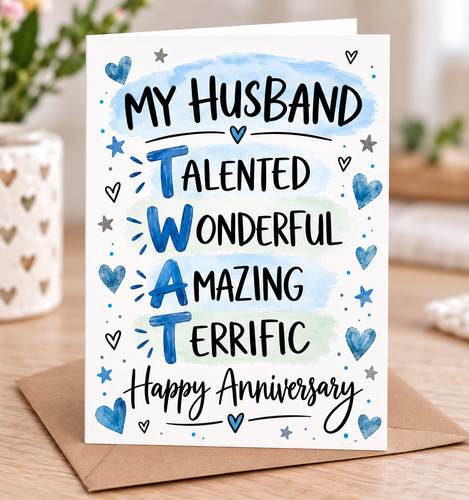 Funny husband anniversary card - husband,