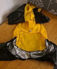 LJHYSD Dog Raincoat with Hood – Waterproof Jacket – Size M – Yellow/Black
