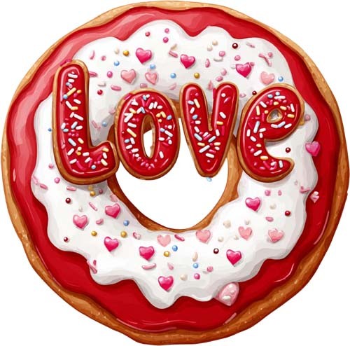 Valentine day donut wall - wall, art