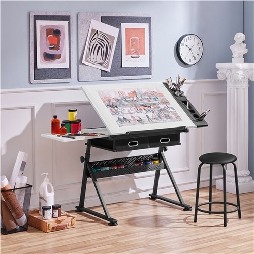 Height adjustable art desk - art,