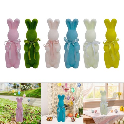 Flocked easter bunny figurine - easter,
