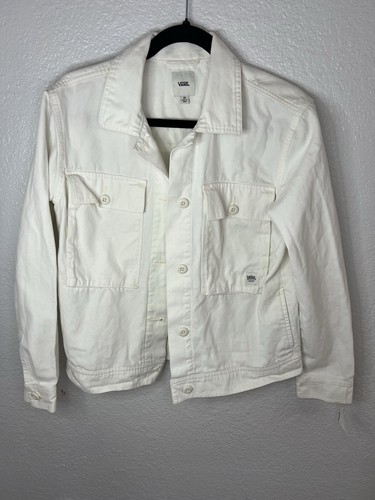 Vans mens white jacket button - white,