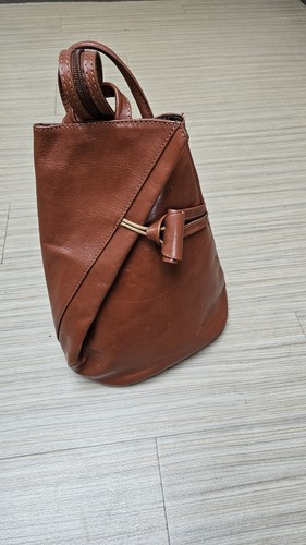 Italian tan leather backpack - italian,