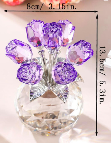 Crystal purple rose bouquet - purple,