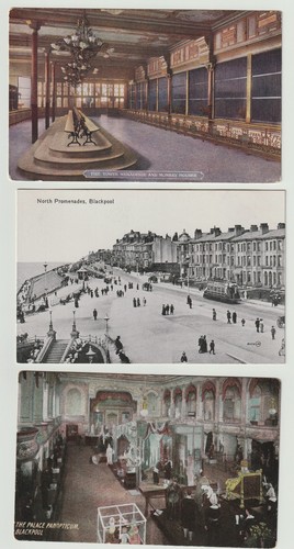 Six old blackpool postcards - old,