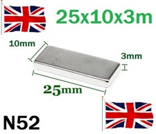 25x10x3mm N52 Neodymium Magnet