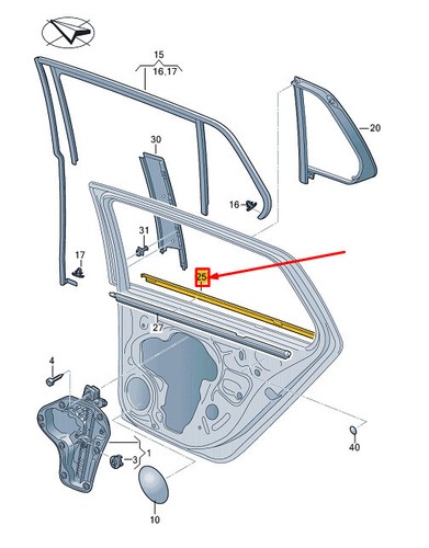 Golf mk8 window - window, opening