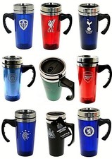 THERMAL CLUB CRESTED ALUMINIUM TRAVEL MUG SAFE HOT TEA COFFEE CUP HOLDER