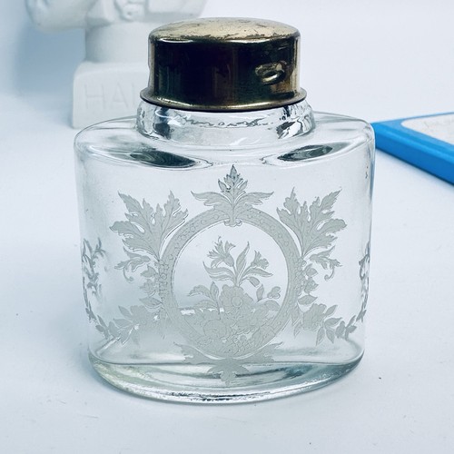 Antique etched glass perfume - antique,