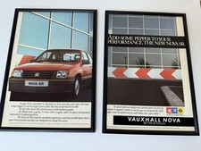 FRAMED Original 1980’s Vauxhall Nova SR Red Magazine Advert Poster Man Cave