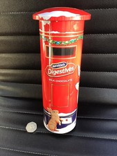 McVitie’s Digestives Biscuit Christmas Post Pillar Box Tin Empty
