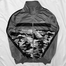 Vintage y2k 00s 90s ecko track suit top jacket M Grey Snow Siberia Russian Camo