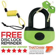 MAMMOTH THATCHAM APPROVED MINI SECURITY U-DISC LOCK MOTORCYCLE SCOOTER MOTOCROSS
