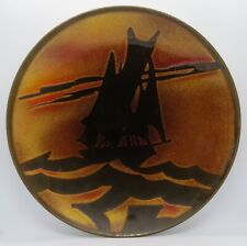 Poole Aegean patten vintage Art Deco antique large yacht boat design large plate