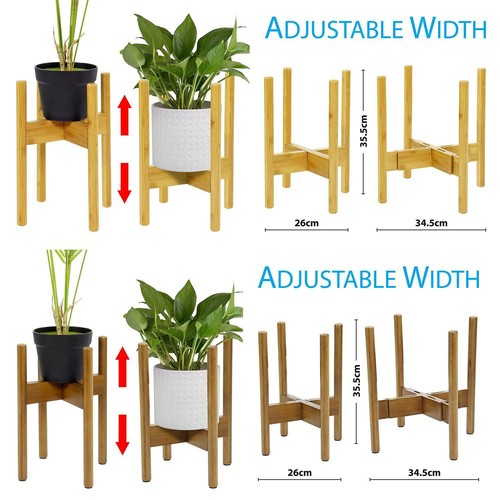 Adjustable bamboo wooden plant - adjustable,