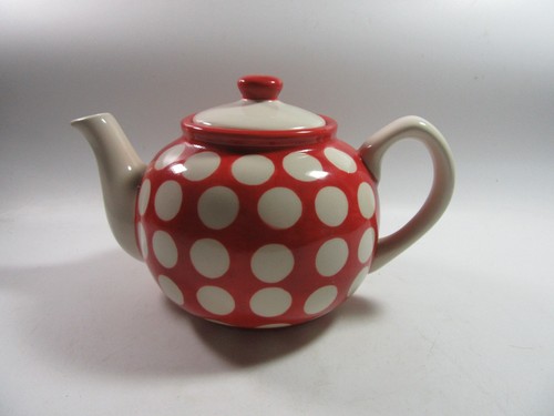 Red white spotty polka - white,