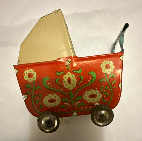 Vintage tinplate toy baby doll - vintage,