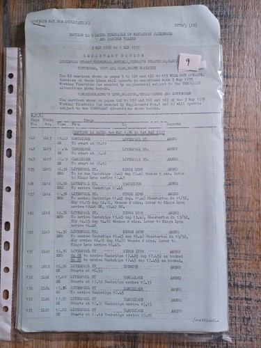 British rail working timetable - british,