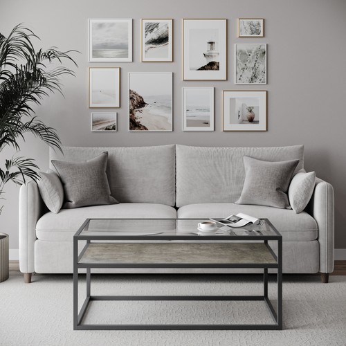 Glass display top coffee table - glass,