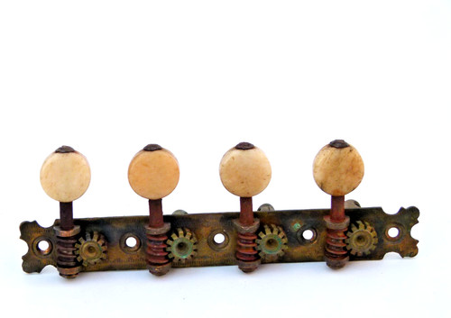 Antique mandolin brass plank - antique,