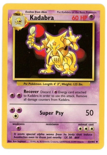 Kadabra pokemon card - pokemon,