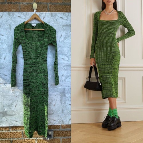 Ganni knit square neck midi - ganni, square-neck