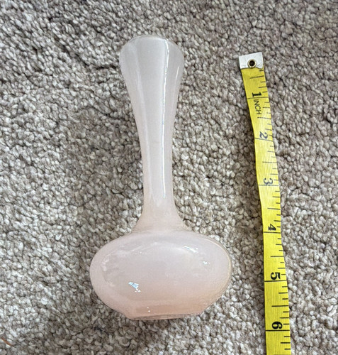 Glass white pink bud - glass,