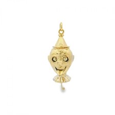 9ct Yellow Gold Creepy Clown Head Charm