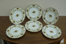 6 ANTIQUE HAND PAINTED CAULDON CHINA MALVERN PLATES 6228cream rim/urns 1904-1920