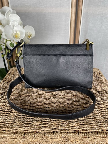 Fossil black leather shoulder