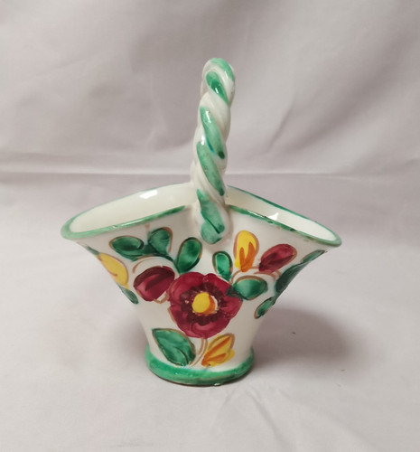 Majolica pottery basket - majolica, ~