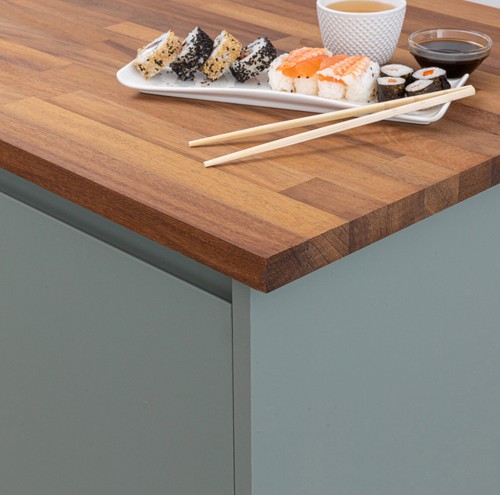 Solid iroko wood worktops - solid,