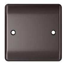 Blank Plate 1 Gang Black Nickel Flat Blanking with screws (Pack of 2)