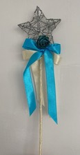Fairy Wand Flower Girl Bridesmaid Ivory Teal Turquoise New (X 1 Wand) Wedding