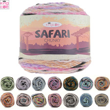 King Cole Safari Chunky 150g - Knitting Crochet Yarn 100% Acrylic Wool Variegate
