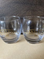 Bailey's Irish Cream Round Barrel Shape Tumbler Glass, Gold Lettering  x 2