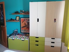 IKEA Stuva Children's Bedroom Furniture - 2 wardrobes, 1 bookshelf, 2 box units