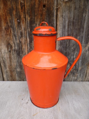 Vintage red enamel milk - vintage,