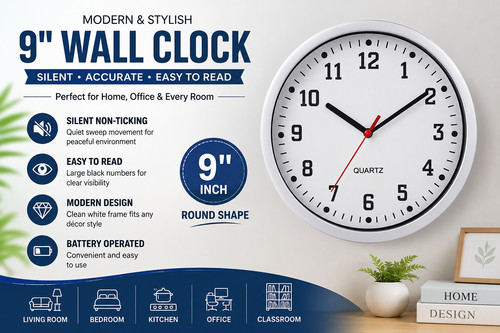 Wall clock silent - wall, non