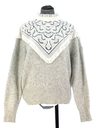 Zara jumper lace yoke grey - zara,