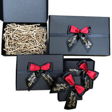 MERRY CHRISTMAS SMALL SIZE black cardboard paper GIFT BOX + hamper filling