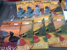 9 Packs Of Vintage Sulky Appliques. Fabric Christmas And Animal Shapes.      A4