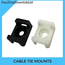 Cable Tie Base Cradle Wire Clip Clamp Saddle Mount Zip Tie Holder Black & White