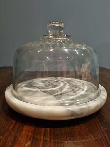 Vintage marble glass cloche - marble,