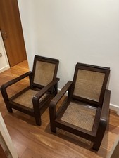Mahogony Wood Cane Armchairs